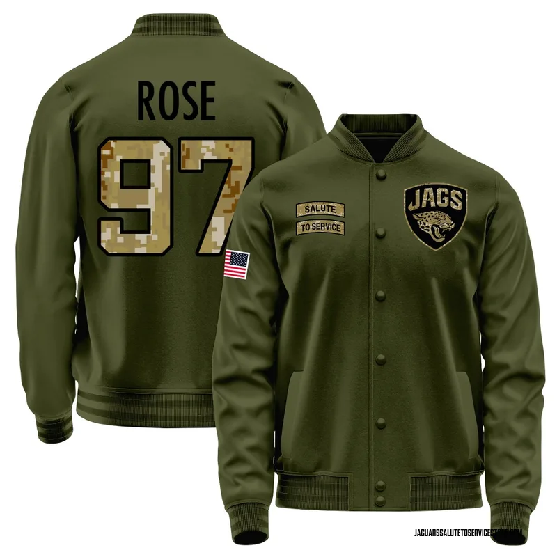 Youth Keivie Rose Jacksonville Jaguars Olive Salute to Service Sideline Performance Jacket