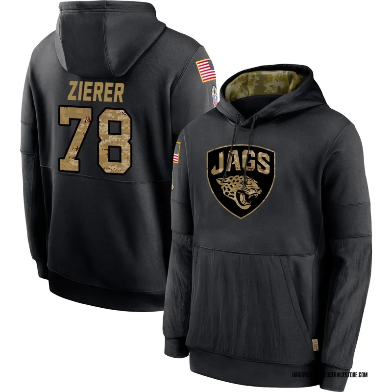 Youth Kilian Zierer Jacksonville Jaguars Black 2020 Salute to Service Sideline Performance Pullover Hoodie