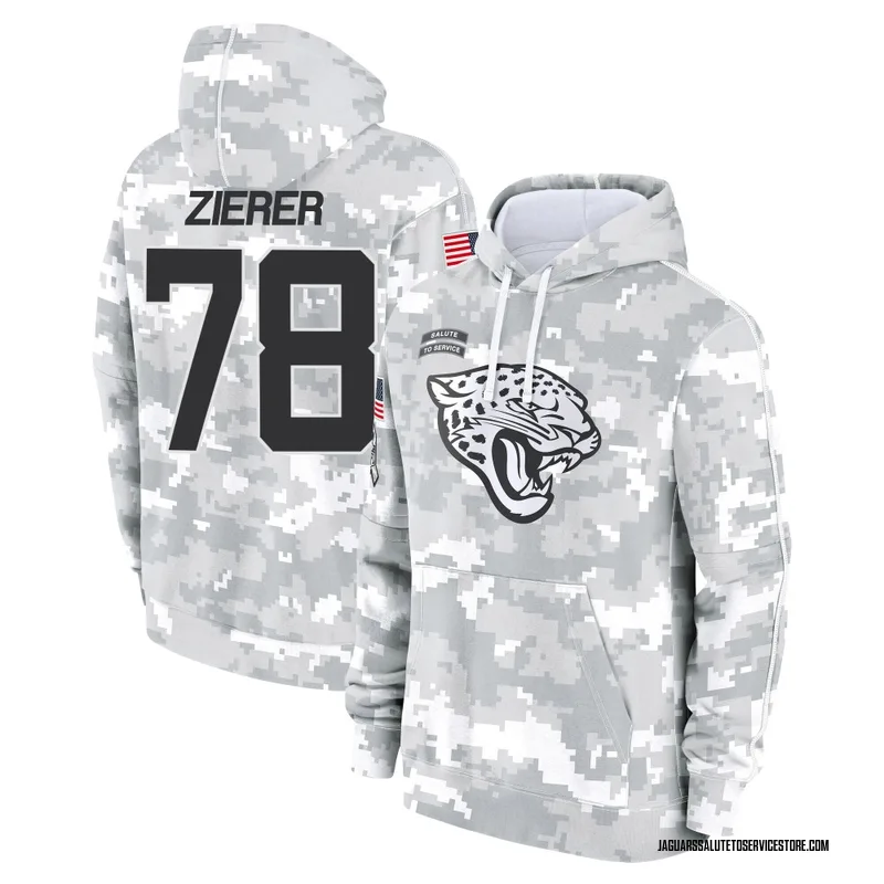 Youth Kilian Zierer Jacksonville Jaguars Camo Arctic 2024 Salute to Service Club Fleece Pullover Hoodie
