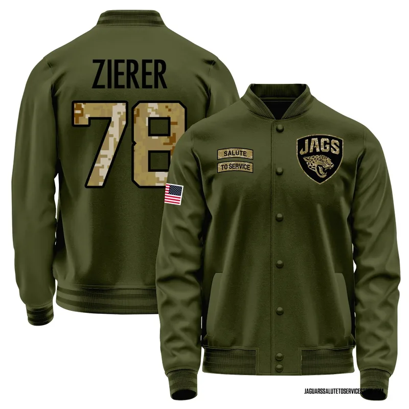Youth Kilian Zierer Jacksonville Jaguars Olive Salute to Service Sideline Performance Jacket