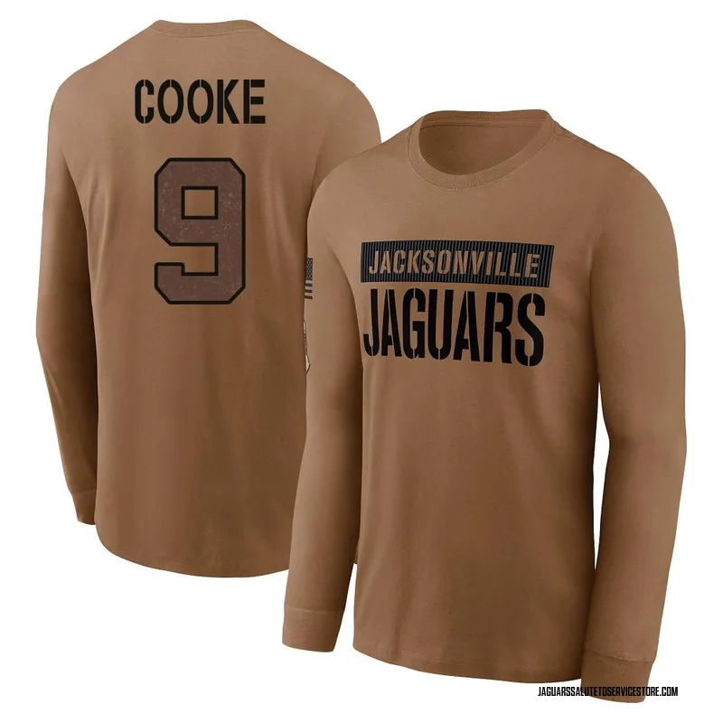 Youth Logan Cooke Jacksonville Jaguars Brown 2023 Salute To Service Long Sleeve T-Shirt