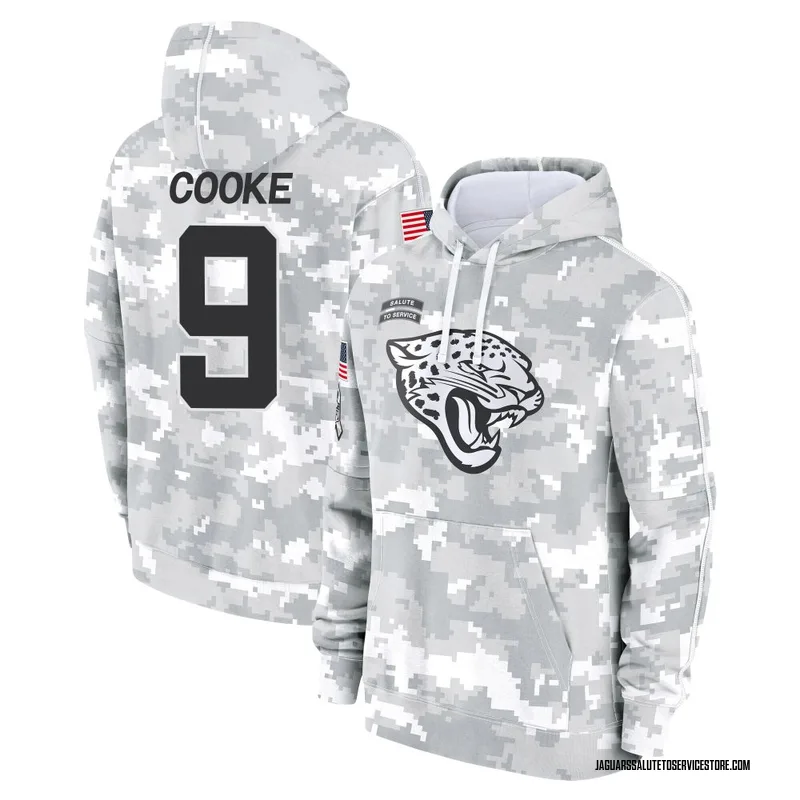 Youth Logan Cooke Jacksonville Jaguars Camo Arctic 2024 Salute to Service Club Fleece Pullover Hoodie