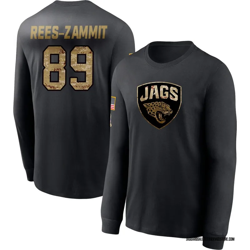 Youth Louis Rees-Zammit Jacksonville Jaguars Black 2020 Salute To Service Sideline Performance Long Sleeve T-Shirt