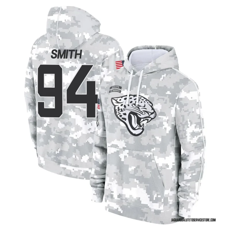 Youth Maason Smith Jacksonville Jaguars Camo Arctic 2024 Salute to Service Club Fleece Pullover Hoodie