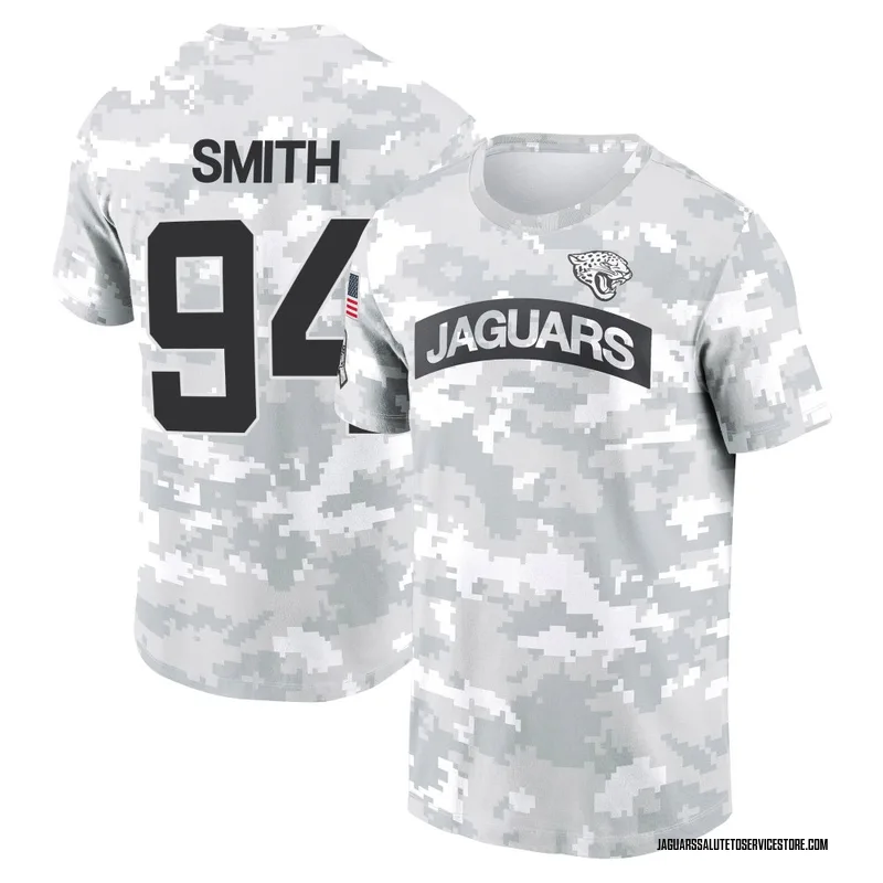 Youth Maason Smith Jacksonville Jaguars Camo Arctic 2024 Salute to Service Performance T-Shirt
