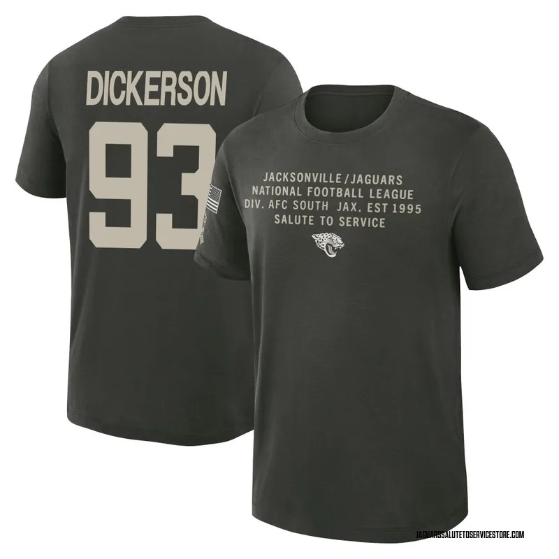 Youth Matt Dickerson Jacksonville Jaguars Green Forest/ 2025 Salute to Service Sideline Slub T-Shirt
