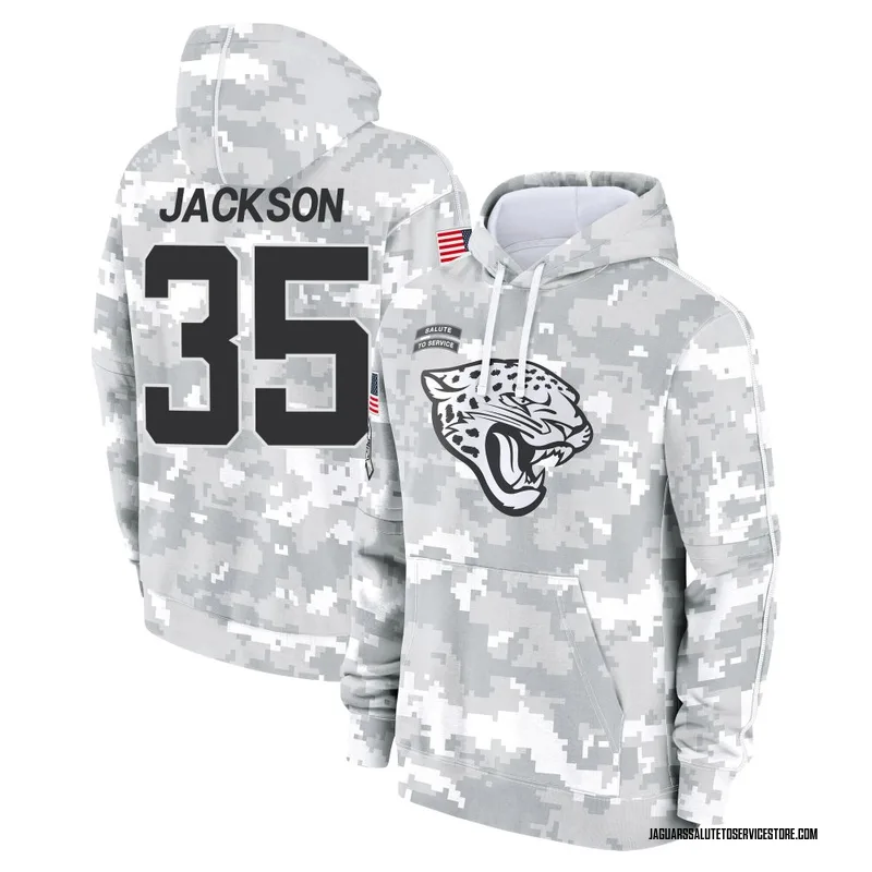 Youth Matthew Jackson Jacksonville Jaguars Camo Arctic 2024 Salute to Service Club Fleece Pullover Hoodie