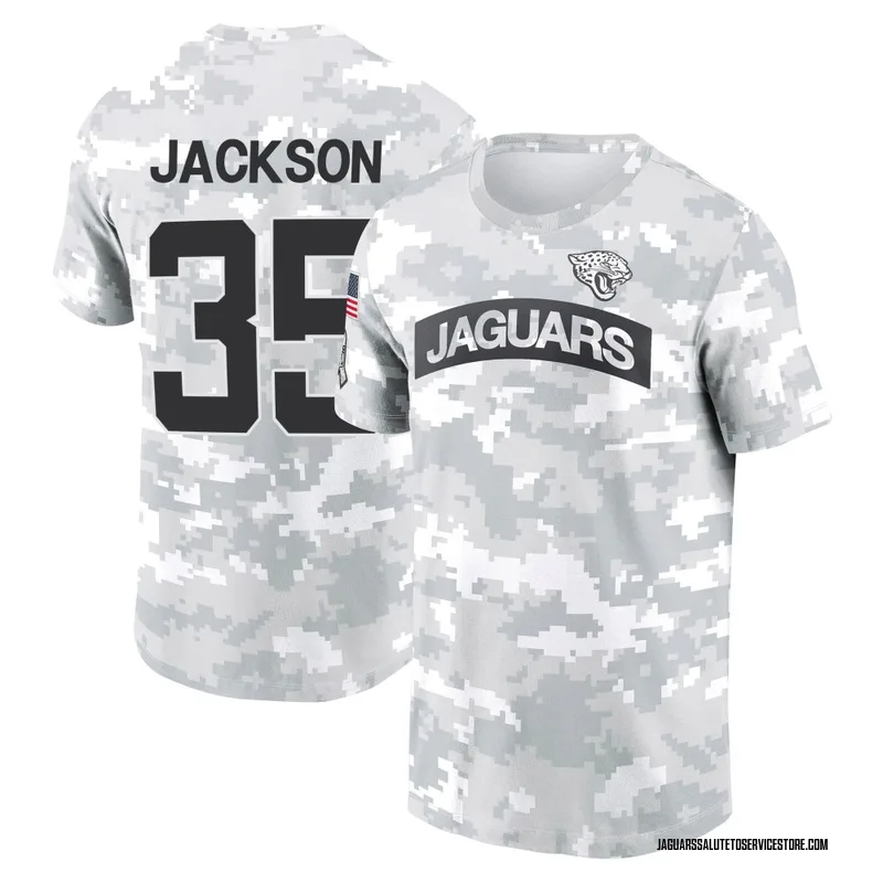 Youth Matthew Jackson Jacksonville Jaguars Camo Arctic 2024 Salute to Service Performance T-Shirt