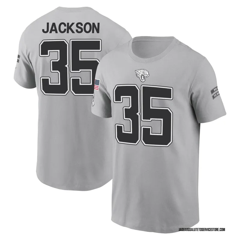 Youth Matthew Jackson Jacksonville Jaguars Gray 2024 Salute to Service Name & Number T-Shirt