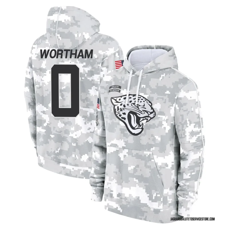 Youth Michael Wortham Jacksonville Jaguars Camo Arctic 2024 Salute to Service Club Fleece Pullover Hoodie