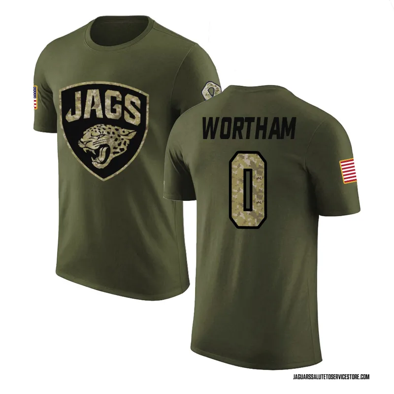 Youth Michael Wortham Jacksonville Jaguars Legend Olive Salute to Service T-Shirt