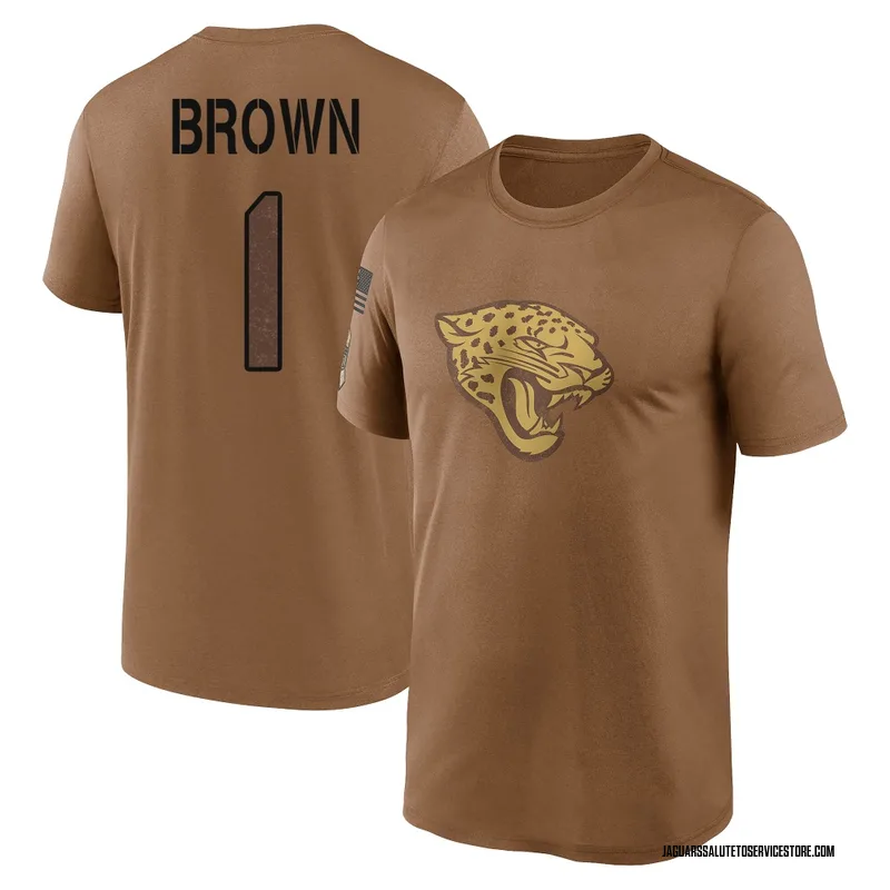 Youth Montaric Brown Jacksonville Jaguars Legend Brown 2023 Salute To Service Performance T-Shirt