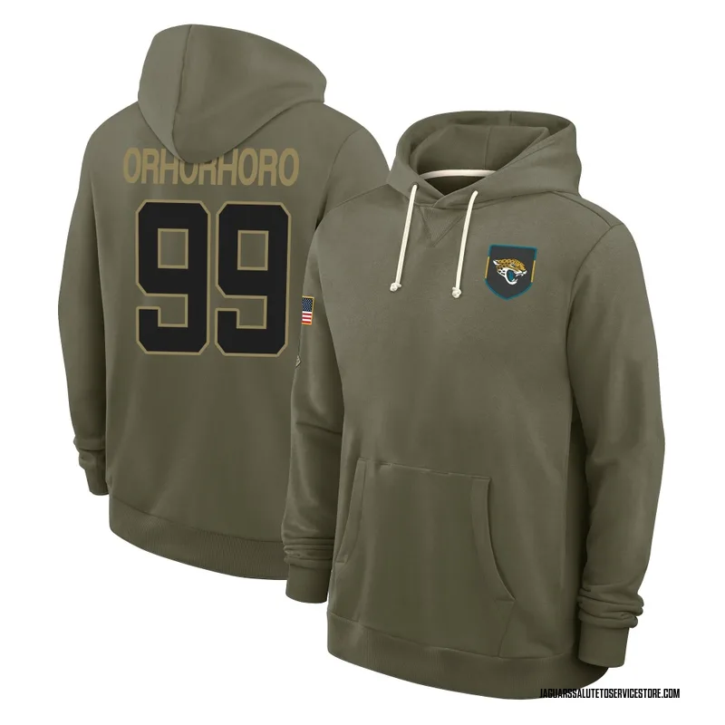 Youth Ruke Orhorhoro Jacksonville Jaguars Olive 2025 Salute to Service Hoodie