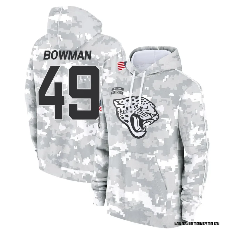 Youth Shawn Bowman Jacksonville Jaguars Camo Arctic 2024 Salute to Service Club Fleece Pullover Hoodie