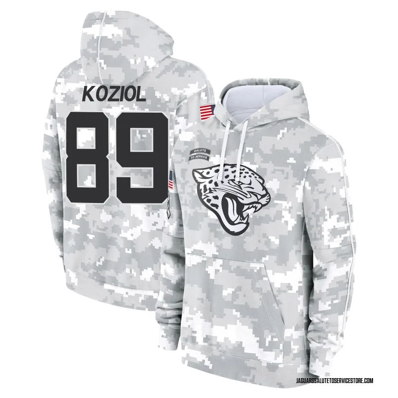 Youth Tanner Koziol Jacksonville Jaguars Camo Arctic 2024 Salute to Service Club Fleece Pullover Hoodie
