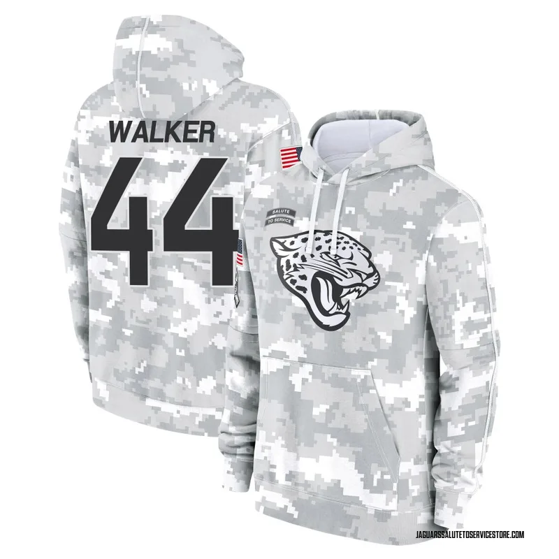 Youth Travon Walker Jacksonville Jaguars Camo Arctic 2024 Salute to Service Club Fleece Pullover Hoodie