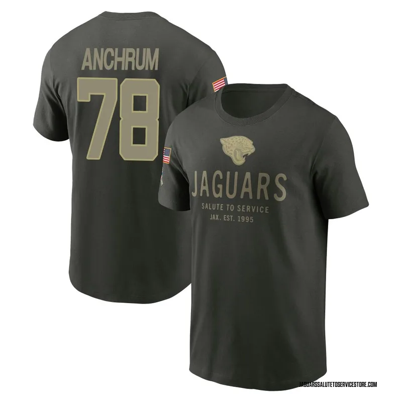 Youth Tremayne Anchrum Jacksonville Jaguars Green Forest/ 2025 Salute to Service Sideline Primary Edge T-Shirt