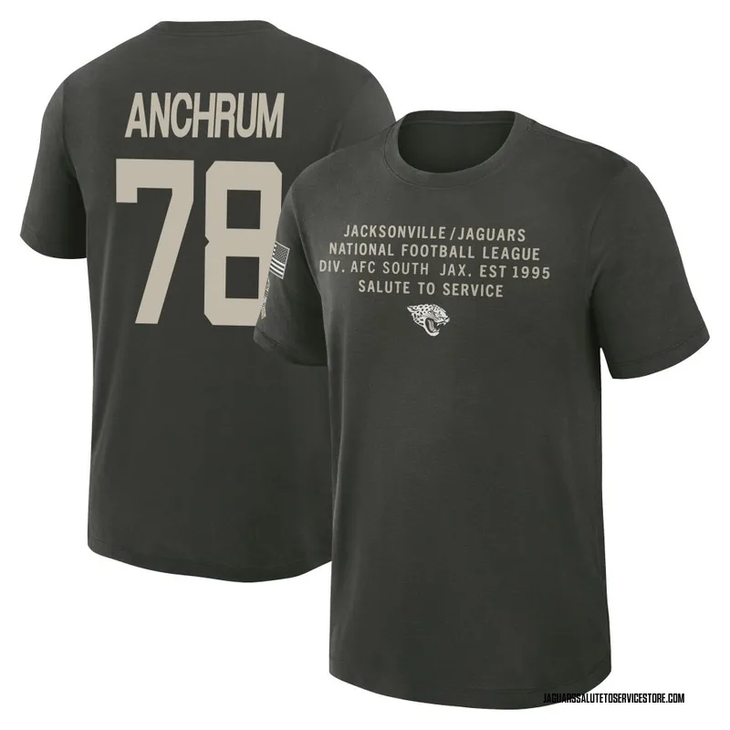 Youth Tremayne Anchrum Jacksonville Jaguars Green Forest/ 2025 Salute to Service Sideline Slub T-Shirt