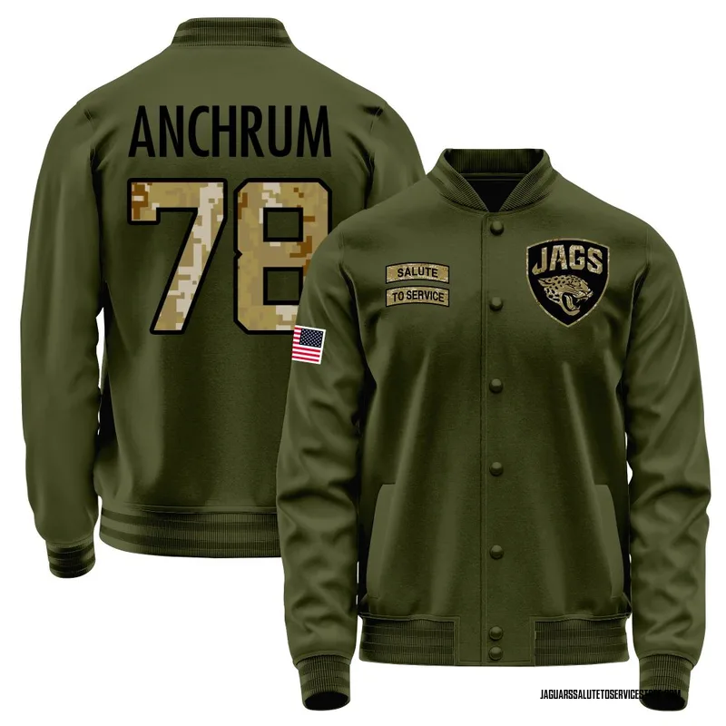 Youth Tremayne Anchrum Jacksonville Jaguars Olive Salute to Service Sideline Performance Jacket