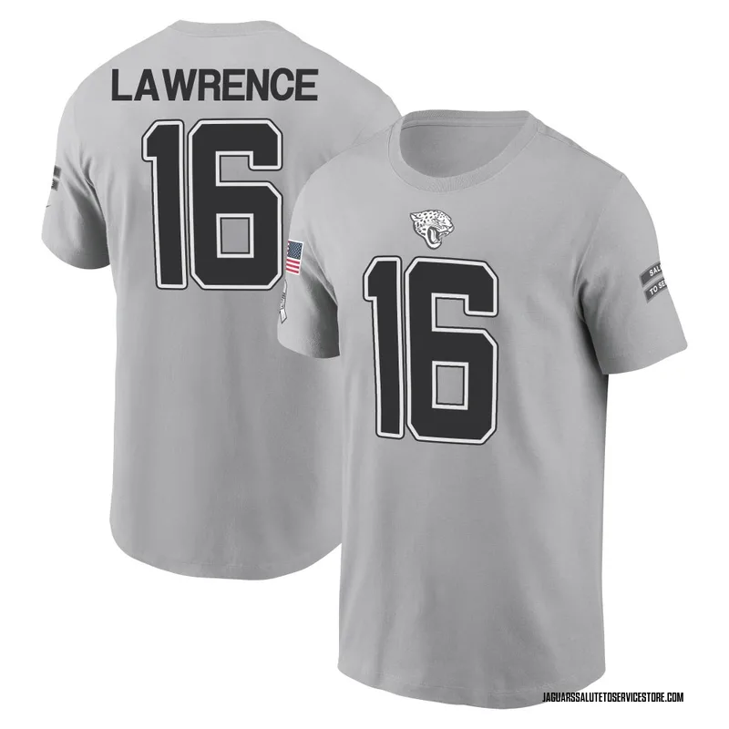 Youth Trevor Lawrence Jacksonville Jaguars Gray 2024 Salute to Service Name & Number T-Shirt