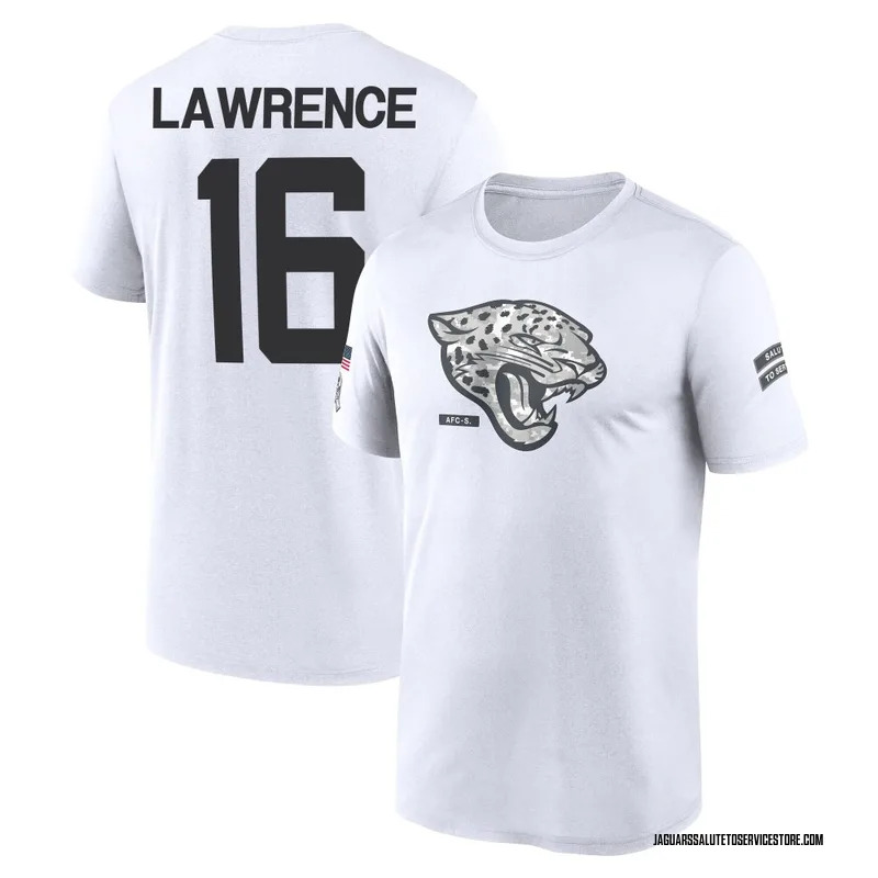 Youth Trevor Lawrence Jacksonville Jaguars Legend White 2024 Salute to Service Performance T-Shirt