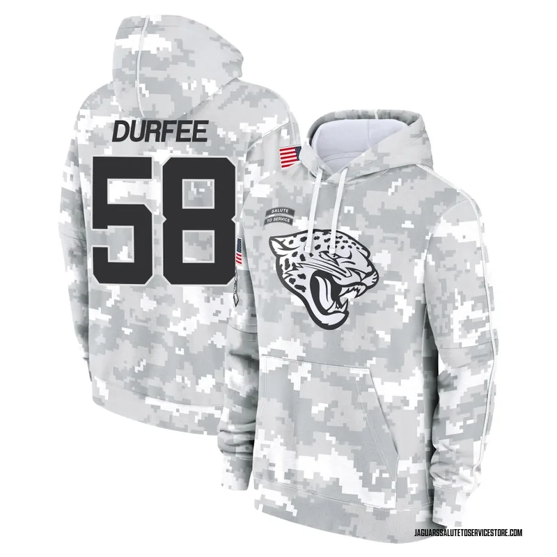 Youth Zach Durfee Jacksonville Jaguars Camo Arctic 2024 Salute to Service Club Fleece Pullover Hoodie